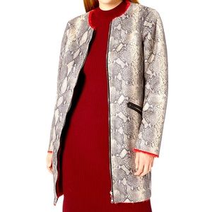 Guess Marcia coat reversible red / snake grey like new no longer in store 2 in 1